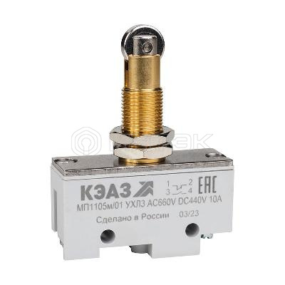 Микропереключатель МП-1105м/01 (продольный ролик-винт) КЭАЗ 303986 изображение, фото