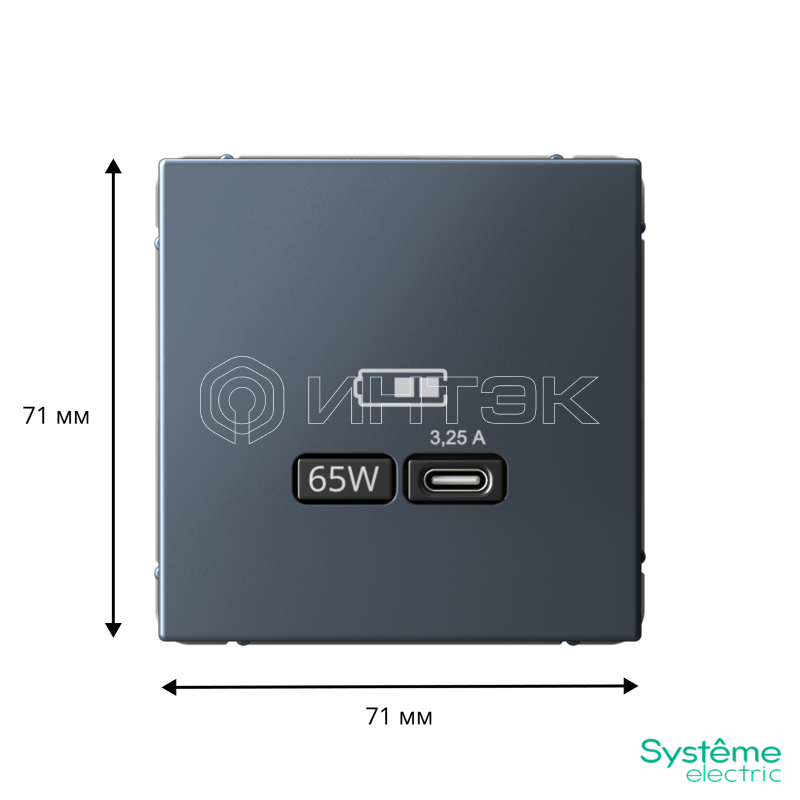 Розетка USB ArtGallery тип C 65Вт QC PD высокоскор. ЗУ механизм грифель Systeme Electric GAL000727 изображение, фото