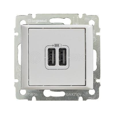 Розетка USB 2-м СП Valena механизм бел. (DIY-упак.) IEK 694370 изображение, фото