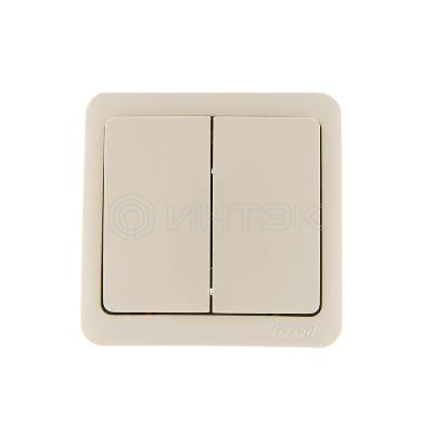 Выключатель 2-кл. 1п ОП Viola 10А IP20 крем. LEZARD 751-0300-101 изображение, фото