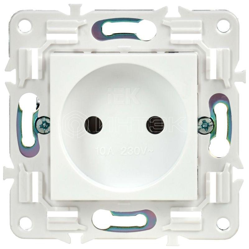 Розетка SKANDY 10А без заземл. без защ. шторок SK-R02W арктич. бел. IEK SK-R10-10-K01 изображение, фото