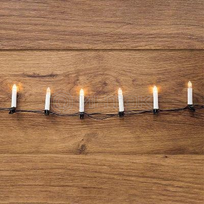 Гирлянда светодиодная "Свечи" 4м 20LED тепл. бел. 2Вт IP20 провод ПВХ темн. зел. Neon-Night 303-083 изображение, фото