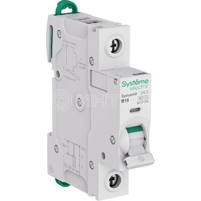 Выключатель автоматический модульный 1п B 16А 6кА АВ Systeme9 230В Systeme Electric S9F21116 изображение, фото