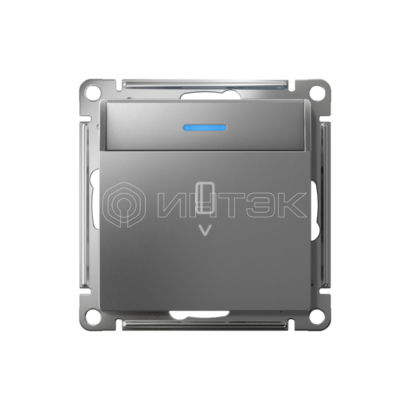Выключатель карточный СП AtlasDesign 10А IP20 без задержки времени механизм сталь Systeme Electric ATN000967 изображение, фото