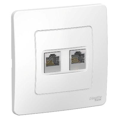 Розетка компьютерная 2-м СП Blanca RJ45 кат.5E бел.  Systeme Electric BLNIS045451 изображение, фото