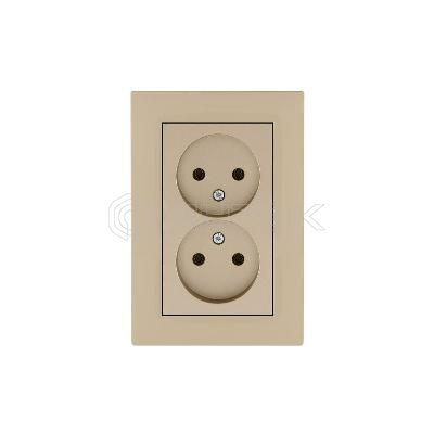 Розетка 2-я Karea RIZZ без заземл. крем Makel 88010017 изображение, фото
