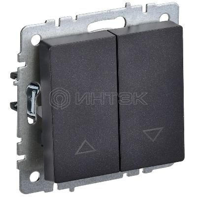 Выключатель жалюзи СП BRITE ВС10-1-5-БрЧ 10А механизм черн. IEK BR-V15-0-10-K02 изображение, фото
