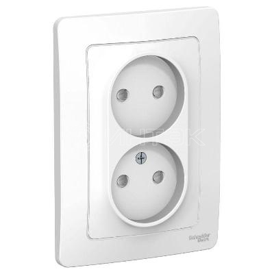 Розетка 2-м СП Blanca 16А IP20 250В без заземл. защ. шторки бел.  Systeme Electric BLNRS000121 изображение, фото