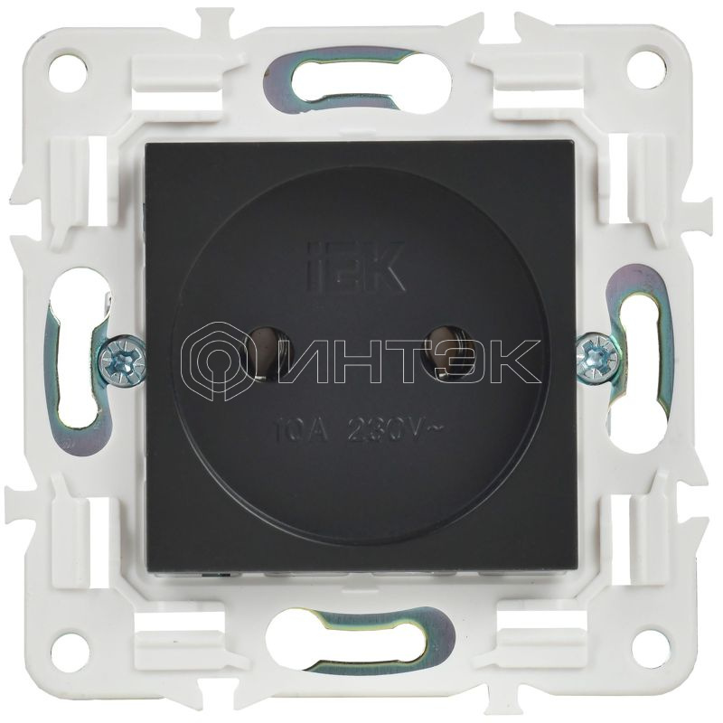 Розетка SKANDY 10А без заземл. без защ. шторок SK-R02Bl черн. IEK SK-R10-10-K02 изображение, фото