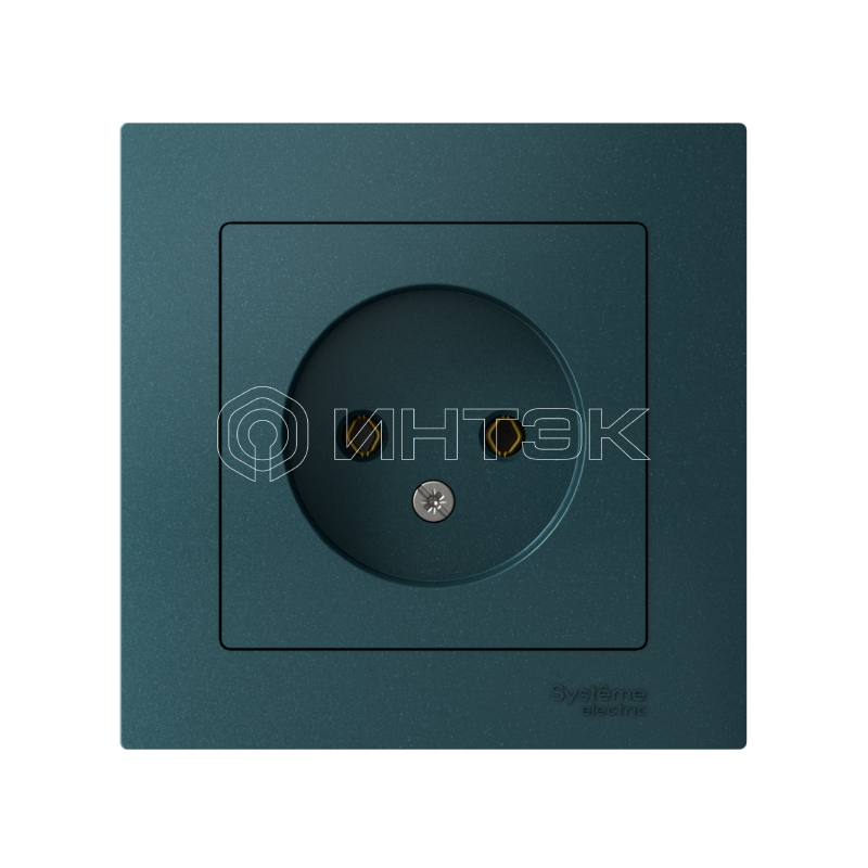 Розетка 1-м СП AtlasDesign 16А IP20 без заземл. в сборе изумруд Systeme Electric ATN000840 изображение, фото