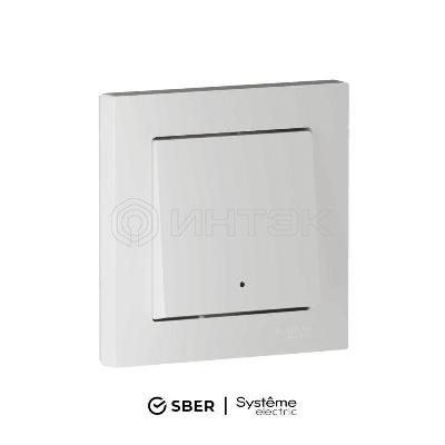 Выключатель 1-кл. AtlasDesign Smart 10А (сх. 1) L+N с подсветкой Zigbee механизм бел. Systeme Electric ATN000113Z изображение, фото