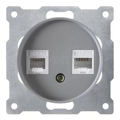 Розетка компьютерная 2-м СП Florence RJ45 кат.5E механизм сер. (1E20901302) OneKeyElectro 2172841 изображение, фото