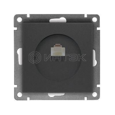 Розетка компьютерная 1-м СП Афина RJ45 кат.5E механизм графит Universal A0051-Gr изображение, фото