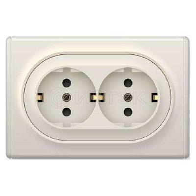 Розетка 2-м СП Florence 16А IP20 с заземл. винт. контакты беж. 1E10401301 OneKeyElectro 2172790 изображение, фото