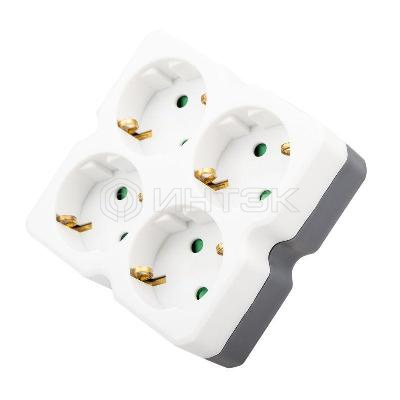 Разветвитель 4-м с заземл. 16А IP20 бел. Rexant 11-1073 изображение, фото