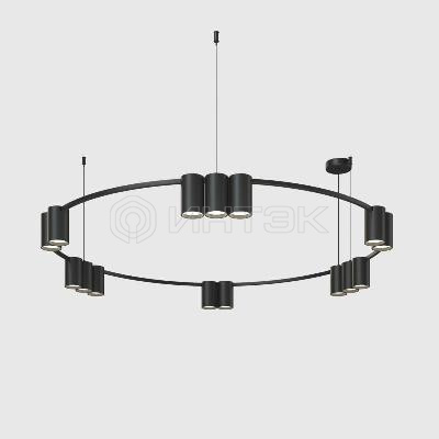 Светильник ORBIT 15Вт 15xGU10 IP20 LED подвесной алюм. матов. черн. DENKIRS 764326 изображение, фото