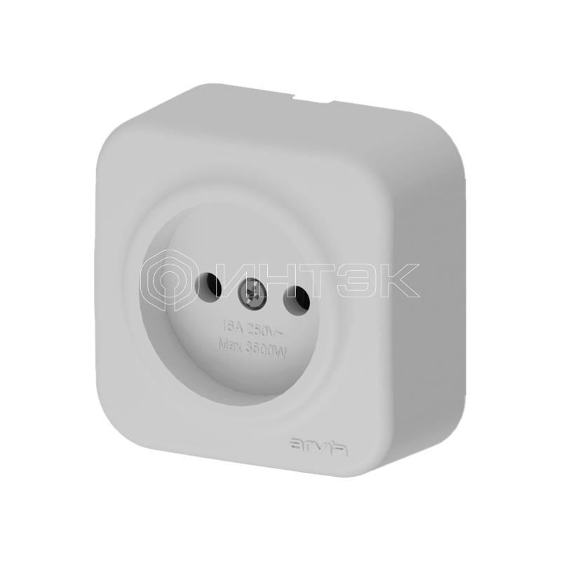 Розетка 1-м СП ARIA 16А IP20 без заземл. сер. ARVIA 25 22 1000 2155 изображение, фото