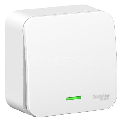 Выключатель 1-кл. ОП Blanca 10А IP20 (сх. 1) 250В с подсветкой с изолир. пластиной бел.  Systeme Electric BLNVA101111 изображение, фото