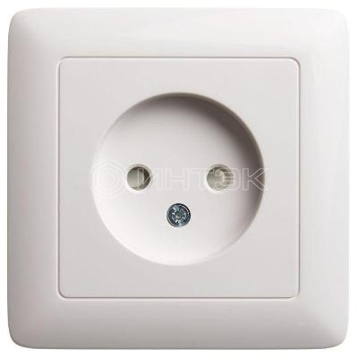 Розетка 1-м СП 1мод. Хит 10А IP20 250В без заземл. защ. шторки бел. Systeme Electric RS10-135-B изображение, фото
