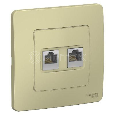 Розетка компьютерная 2-м СП Blanca RJ45 кат.5E беж. Systeme Electric BLNIS045457 изображение, фото