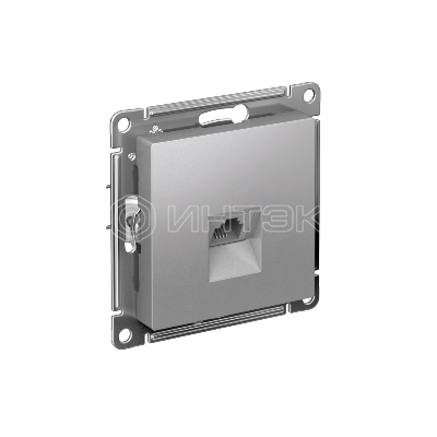 Розетка телефонная 1-м СП AtlasDesign RJ11 механизм алюм. Systeme Electric ATN000381 изображение, фото