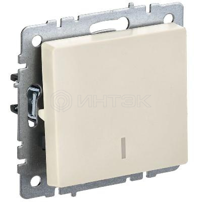 Выключатель 1-кл. СП BRITE ВС10-1-1-БрКр 10А с индик. механизм беж. IEK BR-V10-1-10-K10 изображение, фото