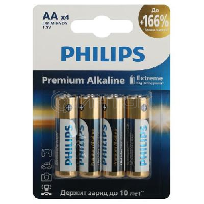 Элемент питания алкалиновый AA/LR6 1.5В Premium (блист. 4шт) Philips Б0062753 изображение, фото