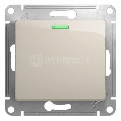 Переключатель проходной 1-кл. СП Glossa 10А IP20 (сх. 6а) 10AX с подсветкой механизм молочн. Systeme Electric GSL000963 изображение, фото