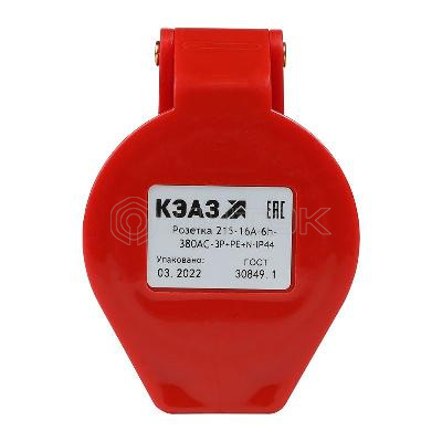 Розетка кабельная 214 16А 380AC 3P+PE 6ч IP44 КЭАЗ 222750 изображение, фото