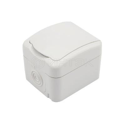 Розетка 1-м ОП Mini OG IP54 с заземл. керамика бел. Kranz KR-78-0605 изображение, фото