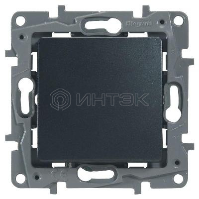 Переключатель 1-кл. СП Etika Plus 10А IP20 10AX авт. зажимы механизм антрацит  Legrand 672611 изображение, фото