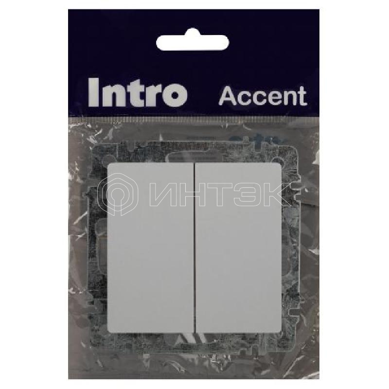 Переключатель 2-кл. СП Accent 6-107-01 10А IP20 250В AL/CU бел. Intro Б0063554 изображение, фото