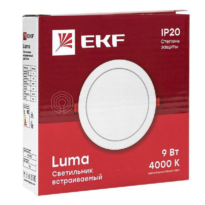 Светильник светодиодный ДВО 1005 9Вт 4000К IP20 встраив. Basic EKF DLL-1005-9-4000 изображение, фото