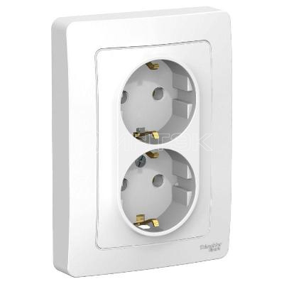 Розетка 2-м СП Blanca 16А IP20 250В с заземл. без защ. шторок бел.  Systeme Electric BLNRS001021 изображение, фото