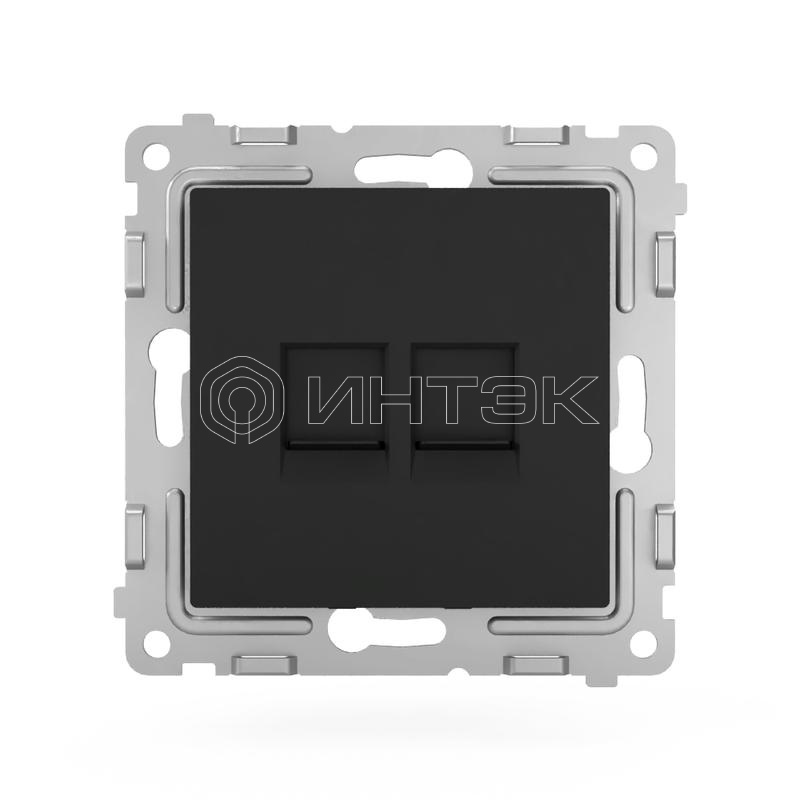 Розетка компьютерная 2-м СП Pixel RJ45 кат.5E механизм карбон TOKOV ELECTRIC TKE-PX-RC2-C14 изображение, фото