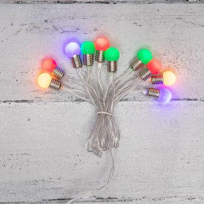 Гирлянда светодиодная "Мини-лампочки" 1.5м 10LED мультиколор 0.1Вт IP20 провод ПВХ прозр. элементы питания 2хAA (не в компл.) Neon-Night 303-074 изображение, фото