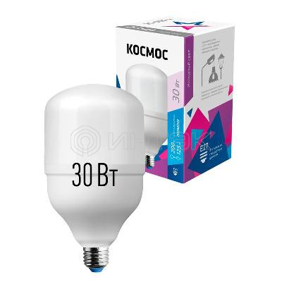 Лампа светодиодная высокомощная 30Вт 6500К E27 Космос LksmHWLED30WE2765 изображение, фото