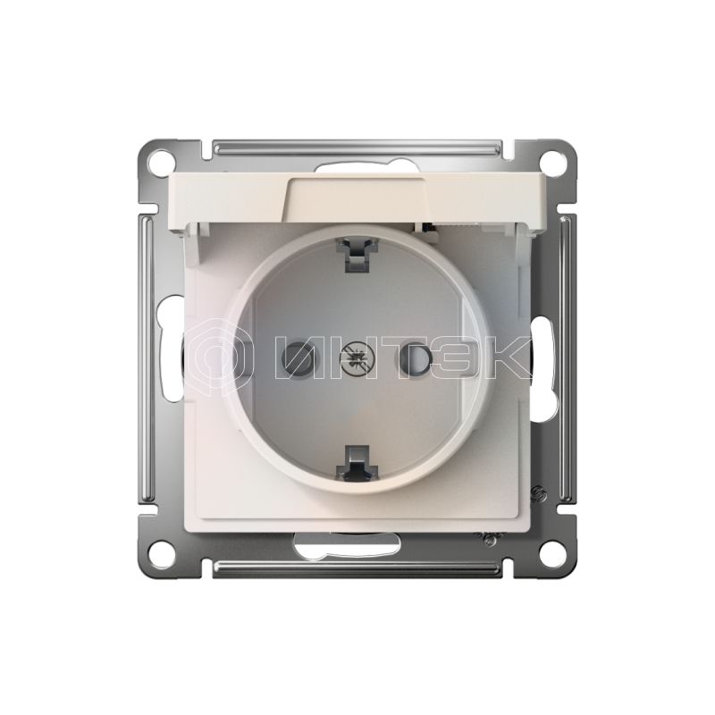 Розетка AtlasDesign 16А IP20 с заземл. защ. шторки с крышкой быстрозажим. клем. механизм жемчуж. Systeme Electric ATN000446S изображение, фото