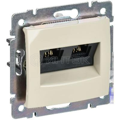 Розетка компьютерная 2-м СП Valena RJ45 кат.5E UTP на захватах механизм сл. кость IEK 774131 изображение, фото