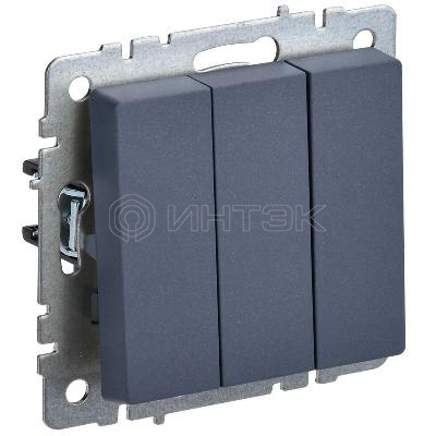 Выключатель 3-кл. СП BRITE ВС10-3-0-БрМ 10А механизм маренго IEK BR-V30-0-10-K35 изображение, фото