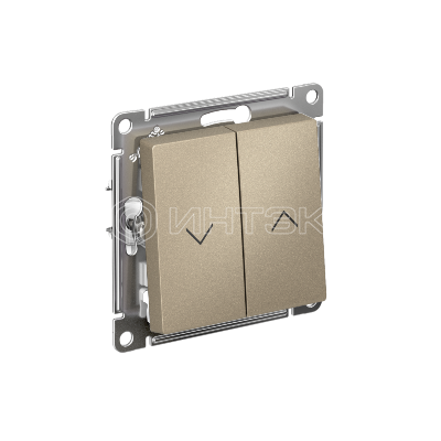 Выключатель для жалюзи 2-кл. AtlasDesign 10А механизм шампань Systeme Electric ATN000519 изображение, фото