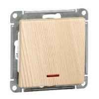 Выключатель 1-кл. СП W59 10А IP20 10AX с подсветкой механизм сосна Systeme Electric VS110-153-7-86 изображение, фото