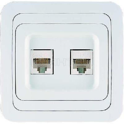 Розетка компьютерная 2-м СП Mimoza 16А IP20 кат.5 бел. Makel 12036 изображение, фото