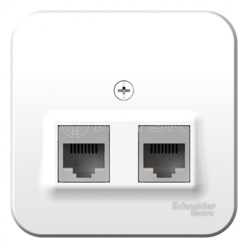 Розетка компьютерная 2-м ОП Blanca RJ45 кат.5E с изолир. пластиной бел.  Systeme Electric BLNIA045451 изображение, фото