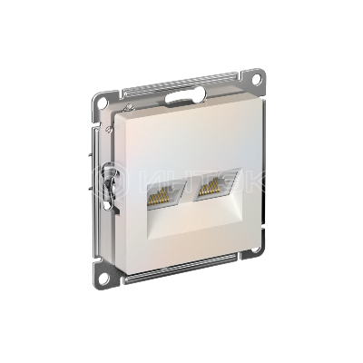 Розетка компьютерная 2-м AtlasDesign RJ45 кат.5E механизм жемчуж.  Systeme Electric ATN000485 изображение, фото