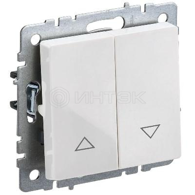 Выключатель жалюзи СП BRITE ВС10-1-5-БрБ 10А механизм бел. IEK BR-V15-0-10-K01 изображение, фото