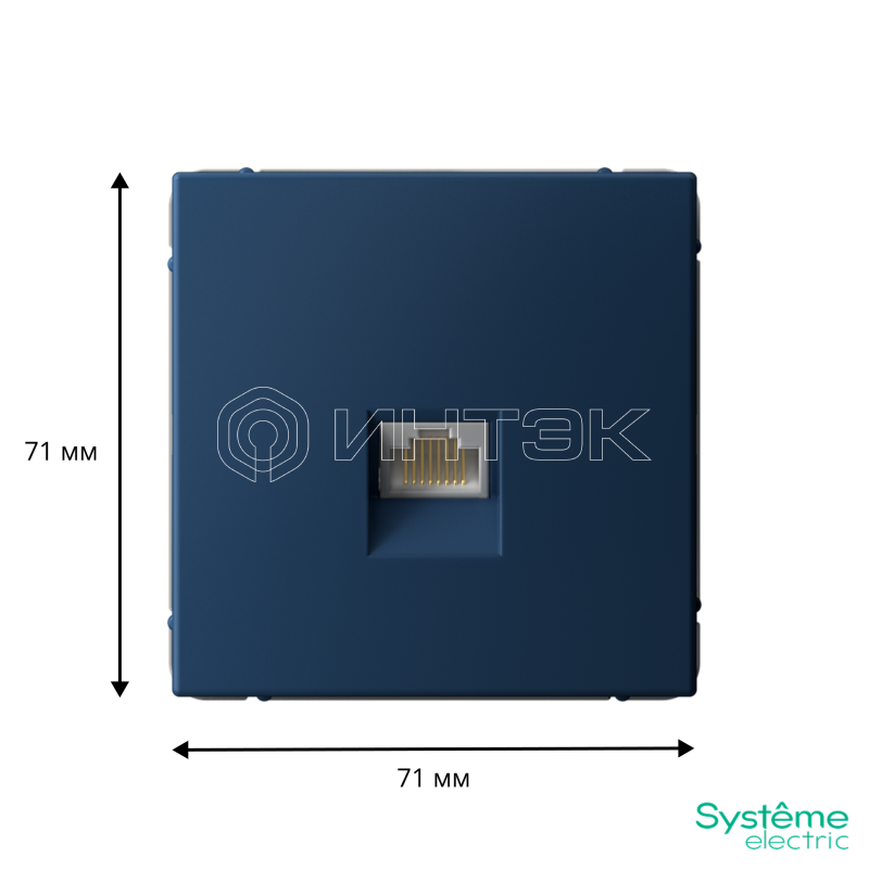 Розетка компьютерная ArtGallery RJ45 кат.6A механизм аквамарин  Systeme Electric GAL001186 изображение, фото