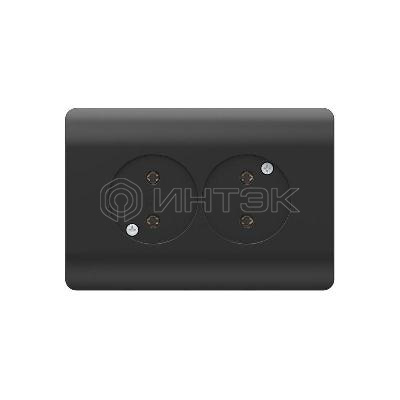 Розетка 2-м NEW3-E без заземл. защ. шторки 16А черн. CHINT 431492 изображение, фото