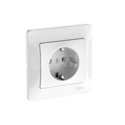 Розетка Glossa 16А с заземл. быстрозажим. клем. в сборе бел. Systeme Electric GSL000142S изображение, фото