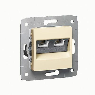 Розетка телефонная 2-м СП Cariva RJ11 4 контакт. механизм сл. кость Legrand 773739 изображение, фото